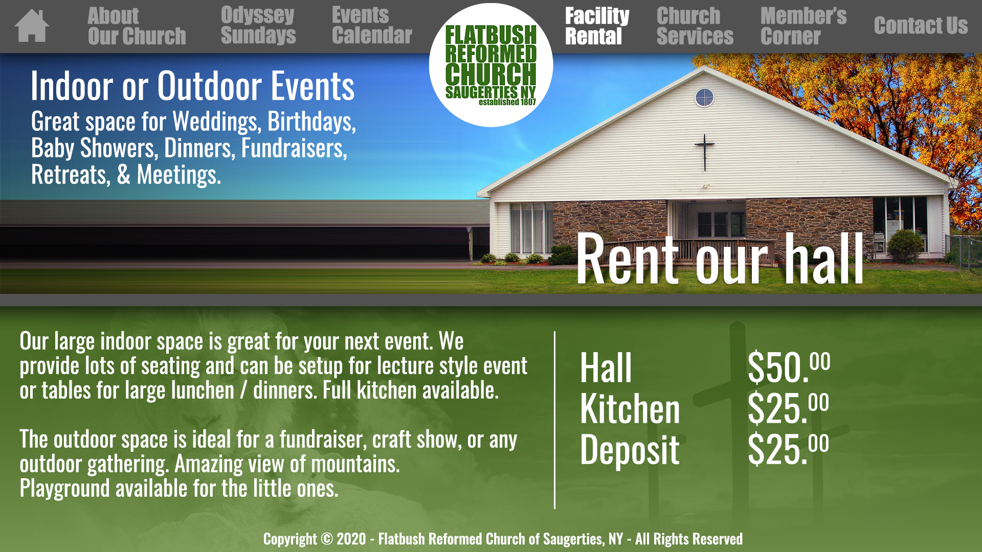 Hall Rental Available at Flatbush Reformed Church of Saugerties